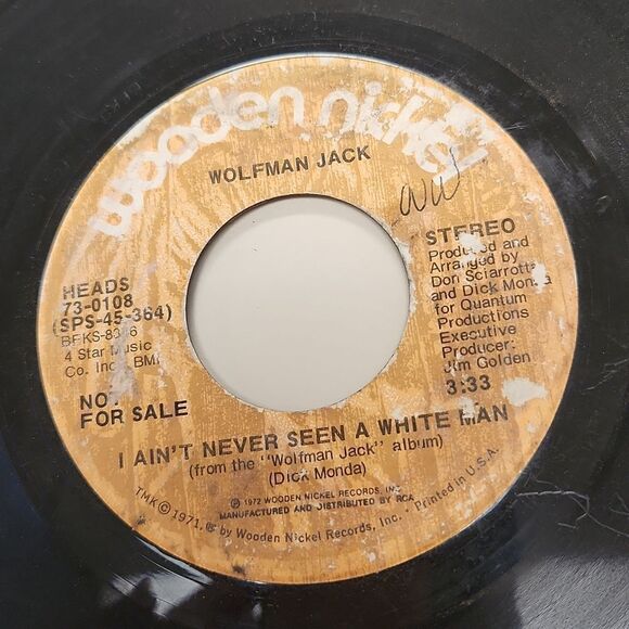 Wolfman Jack I Ain't Never Seen a White Man 45 RPM Vinyl Record - Picture 4 of 4